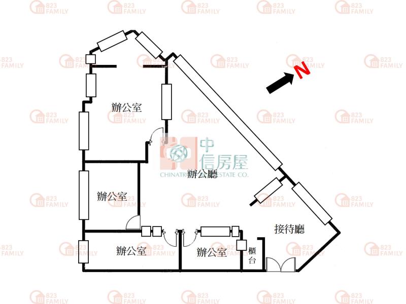 正五期近市府稀有高樓角間商辦房屋室內格局與周邊環境