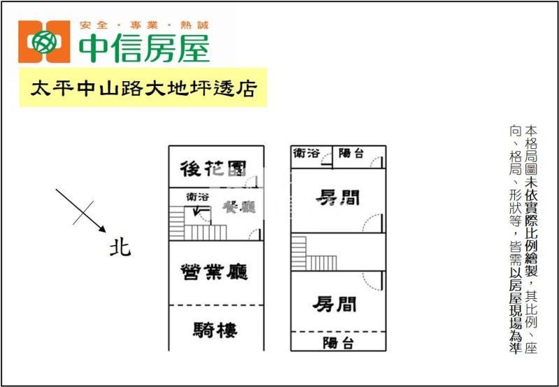 太平中山路大地坪透店房屋室內格局與周邊環境