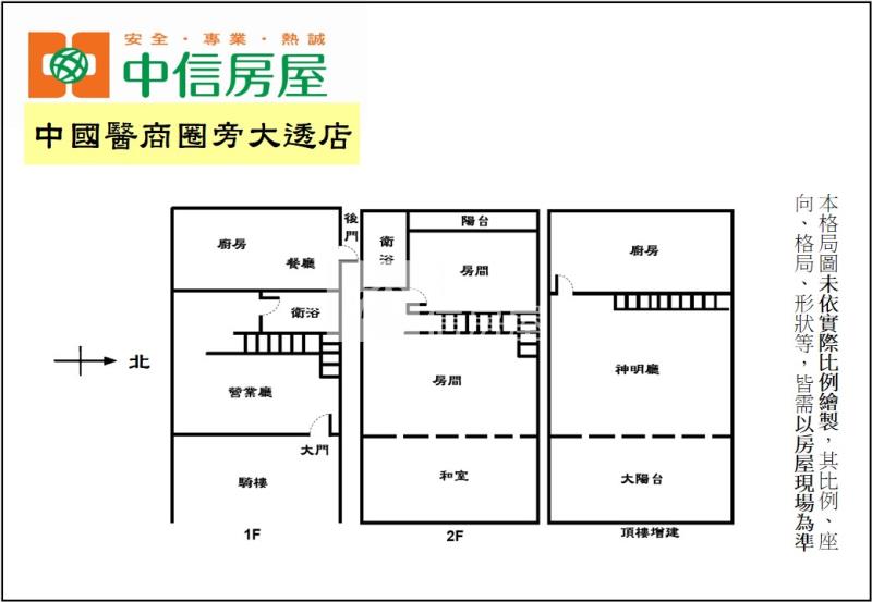 中國醫商圈旁大透店房屋室內格局與周邊環境