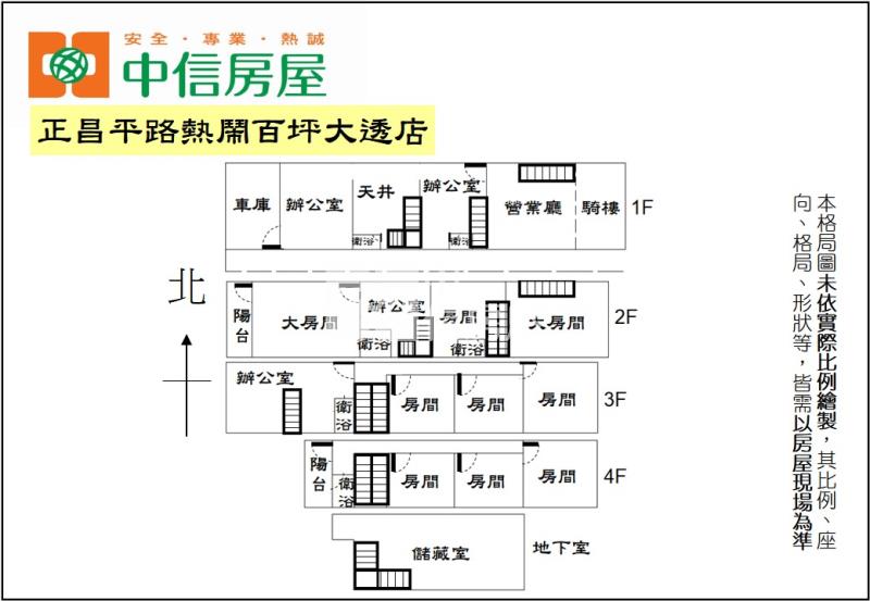 正昌平路熱鬧百坪大透店房屋室內格局與周邊環境