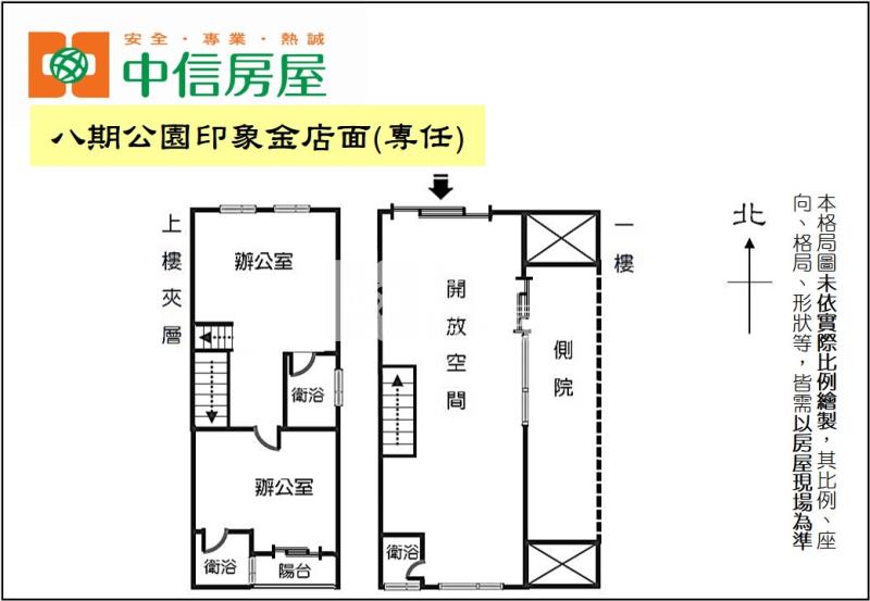 八期公園印象金店面(專任)房屋室內格局與周邊環境