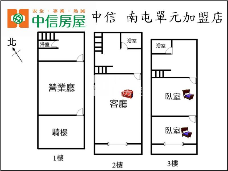 正中興路吃市黃金透店房屋室內格局與周邊環境