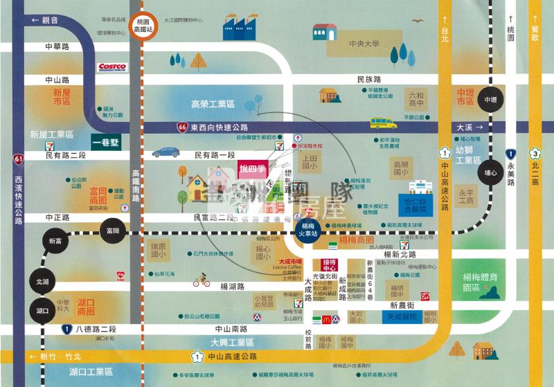 專任楊梅瑞原國中旁預售2房房屋室內格局與周邊環境