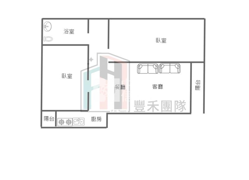 【豐禾】富台國小二樓精緻2房美公寓房屋室內格局與周邊環境