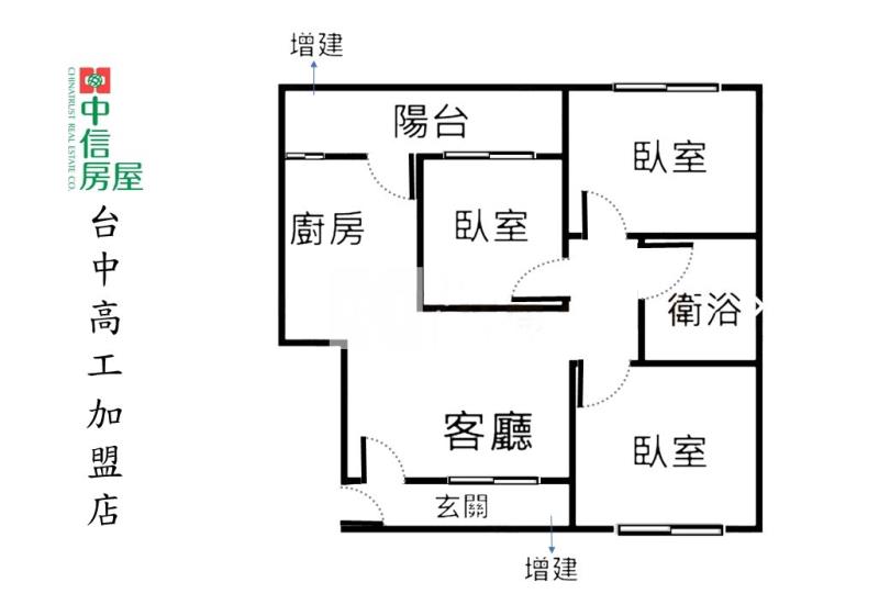 大肚中和國宅3樓公寓房屋室內格局與周邊環境