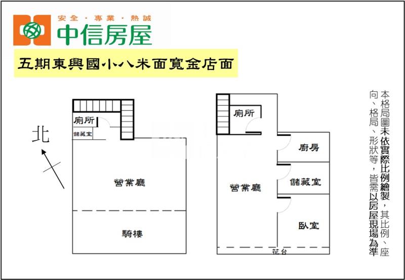 五期東興國小八米面寬金店面房屋室內格局與周邊環境