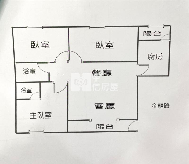 交流道美三房+平車房屋室內格局與周邊環境