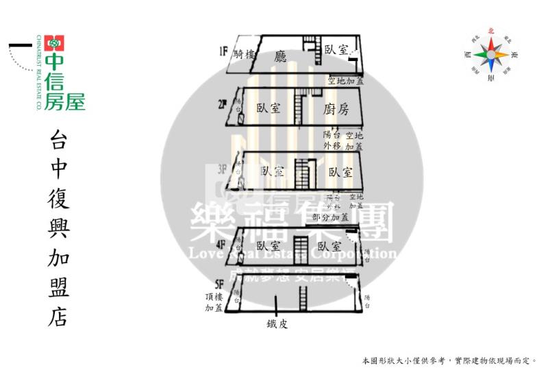 烏日中華路臨路透店房屋室內格局與周邊環境