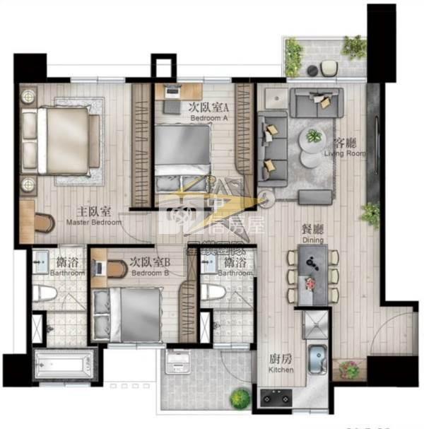 【星鑽】全新景觀精美3房(車位另購)房屋室內格局與周邊環境