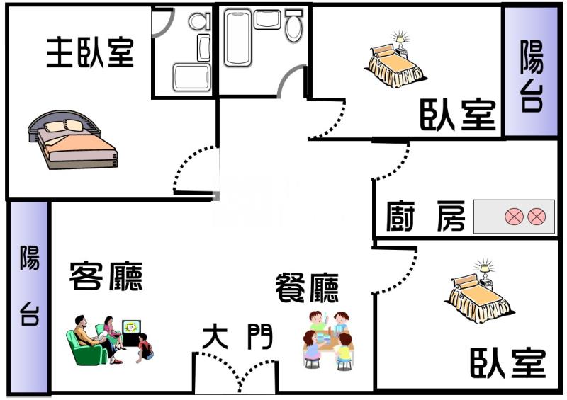 R8亞灣圖書總館大3房房屋室內格局與周邊環境