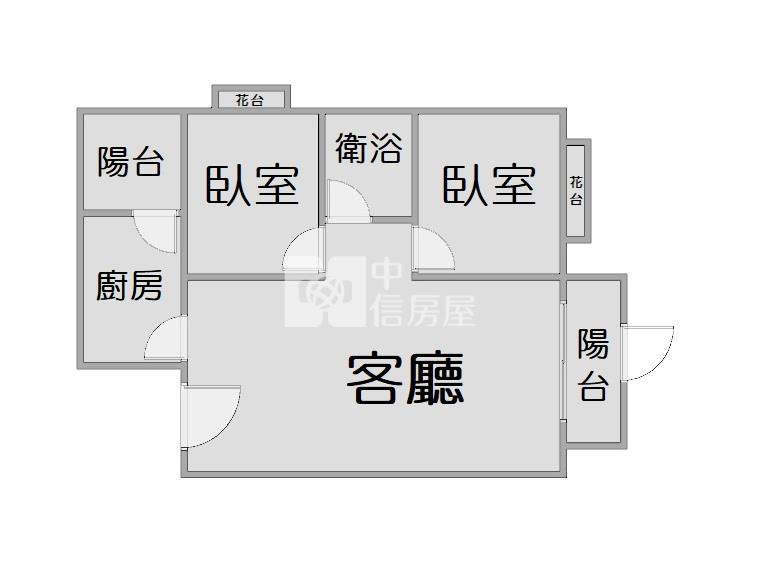中科國安一樓邊間美2房房屋室內格局與周邊環境