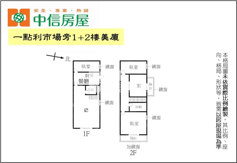 一點利市場旁1+2樓美廈房屋室內格局與周邊環境