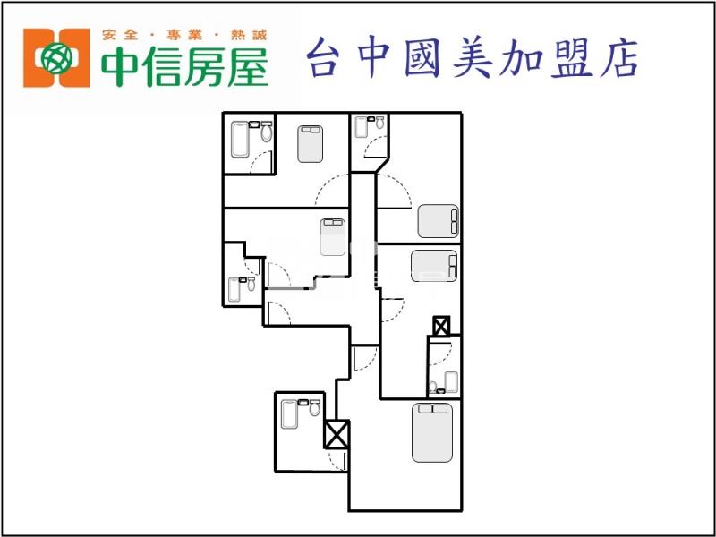 中醫商圈高報酬收租五房房屋室內格局與周邊環境