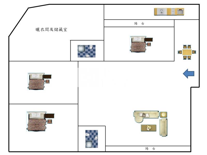 中壢區晉元路一樓3房公寓房屋室內格局與周邊環境