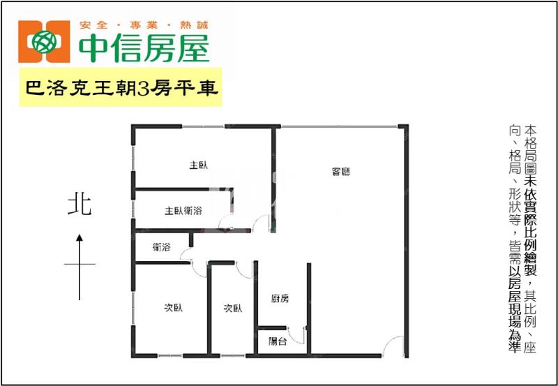 巴洛克王朝3房平車房屋室內格局與周邊環境