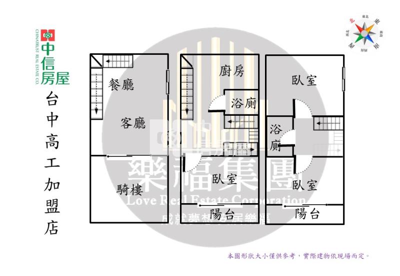 塗城商圈稀有釋出1-3F美樓店房屋室內格局與周邊環境