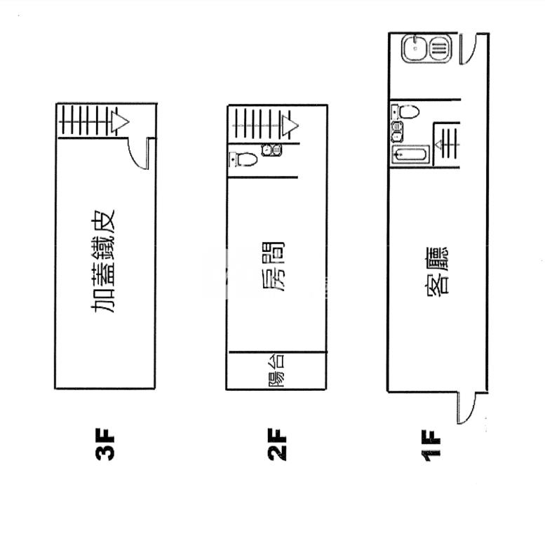 近影城朝東南透天房屋室內格局與周邊環境