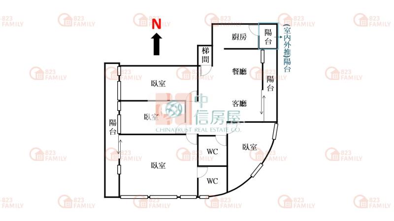北太平奶油風溫馨角間大四房車位三陽台房屋室內格局與周邊環境