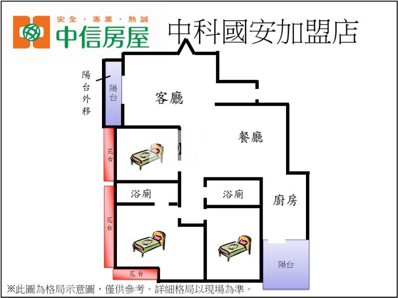 中科世貿大三房雙車位房屋室內格局與周邊環境