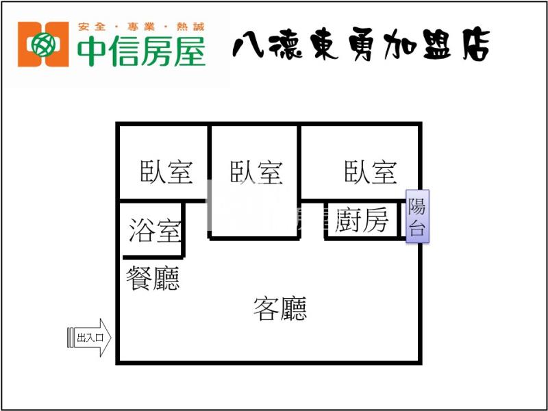 桃市中壢富台國小電梯3房車 邊間 全新整理 臨學區 市場 超市房屋室內格局與周邊環境