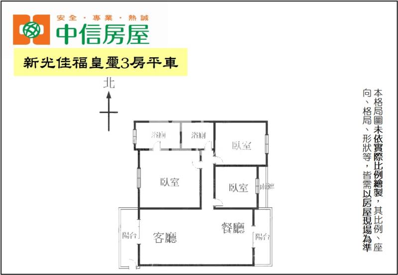 新光佳福皇璽3房平車房屋室內格局與周邊環境
