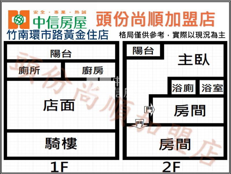 竹南環市路黃金住店房屋室內格局與周邊環境