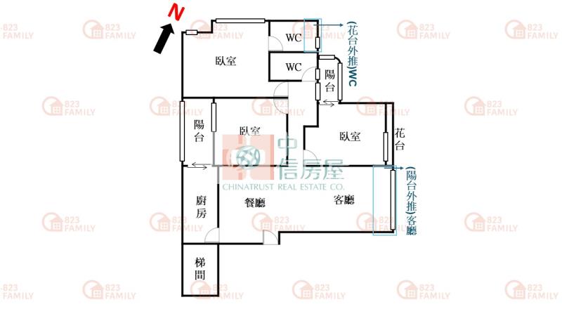 專任-丞虹丹青 大三房附車位 角間次頂樓房屋室內格局與周邊環境