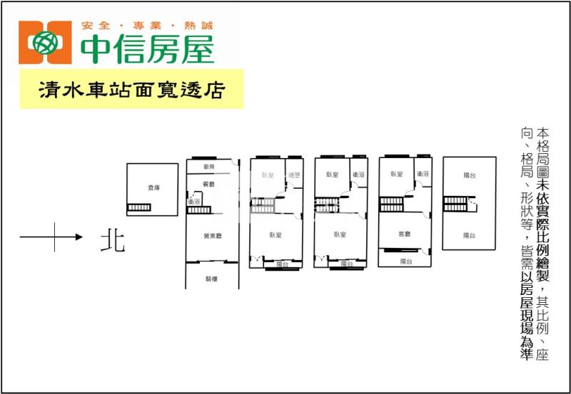 清水車站面寬透店房屋室內格局與周邊環境