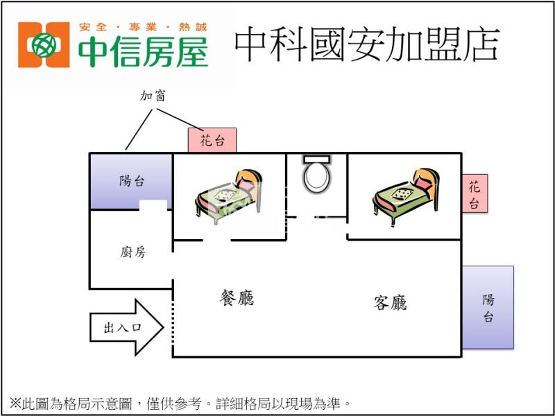 中科國宅一樓首選兩房房屋室內格局與周邊環境
