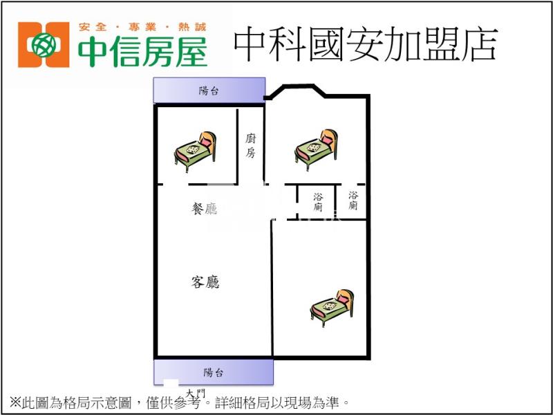 中科溫馨3房有車位房屋室內格局與周邊環境
