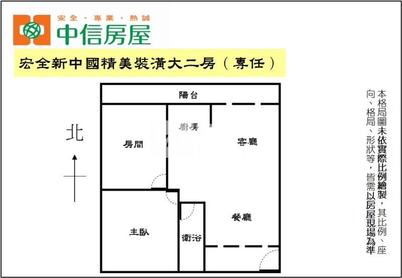宏全新中國精美裝潢大二房（專任）房屋室內格局與周邊環境