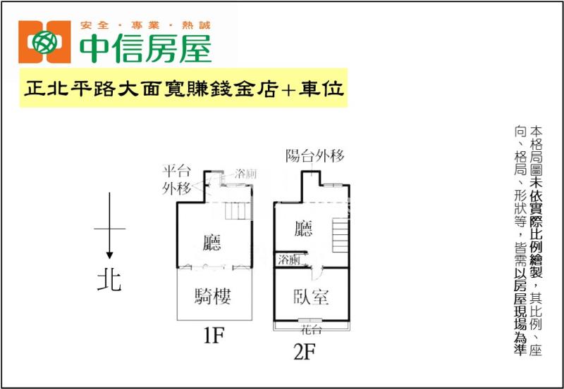 正北平路大面寬賺錢金店+車位房屋室內格局與周邊環境