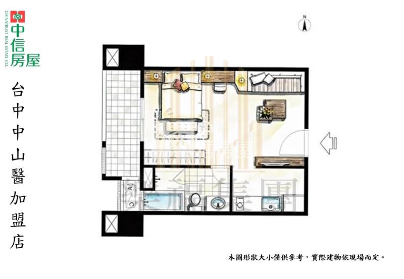 興大之櫻全新未住舒適一房+平車房屋室內格局與周邊環境