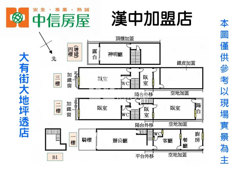 大有街大地坪透店房屋室內格局與周邊環境