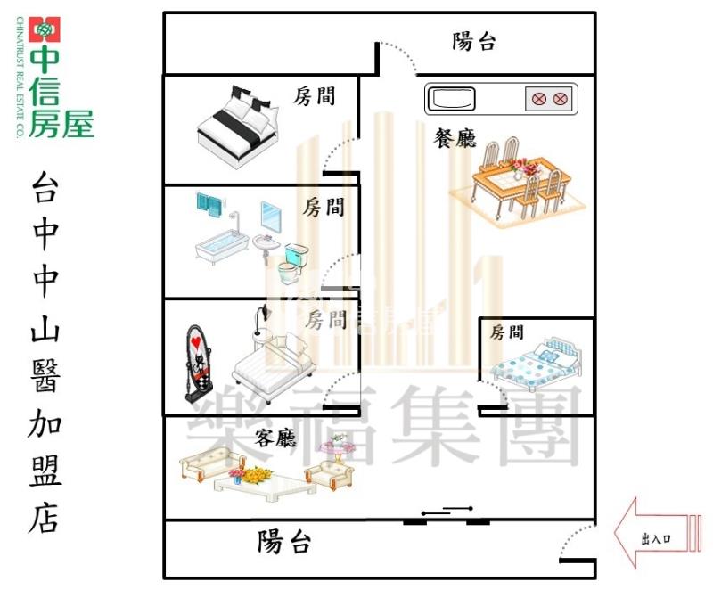 正一中核心商圈3房經典宅房屋室內格局與周邊環境