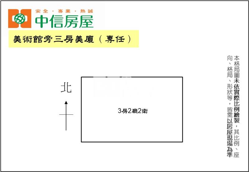 美術館旁三房美廈（專任）房屋室內格局與周邊環境