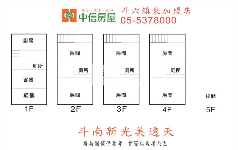 斗南新光美透天房屋室內格局與周邊環境