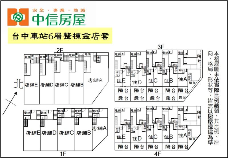 台中車站6層整棟金店套房屋室內格局與周邊環境