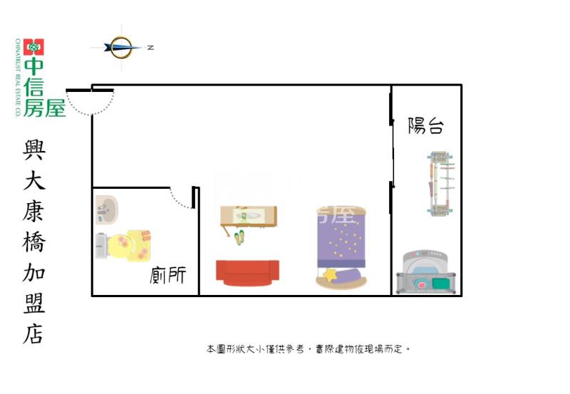 柳川水岸景觀旁SRC鋼骨造精緻裝修陽台大套房房屋室內格局與周邊環境