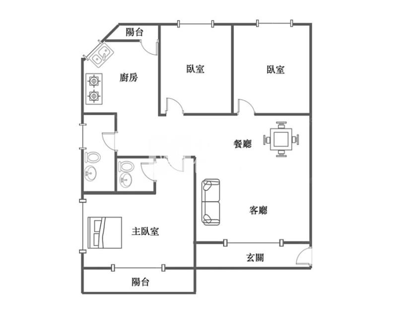 民富國小美3房房屋室內格局與周邊環境