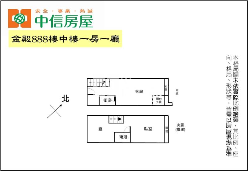 金殿888樓中樓一房一廳房屋室內格局與周邊環境