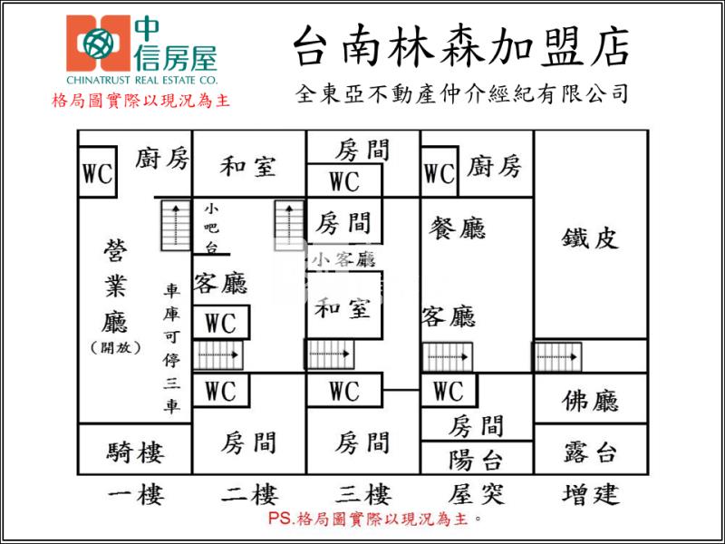 賢北國小朝南傳家透店房屋室內格局與周邊環境