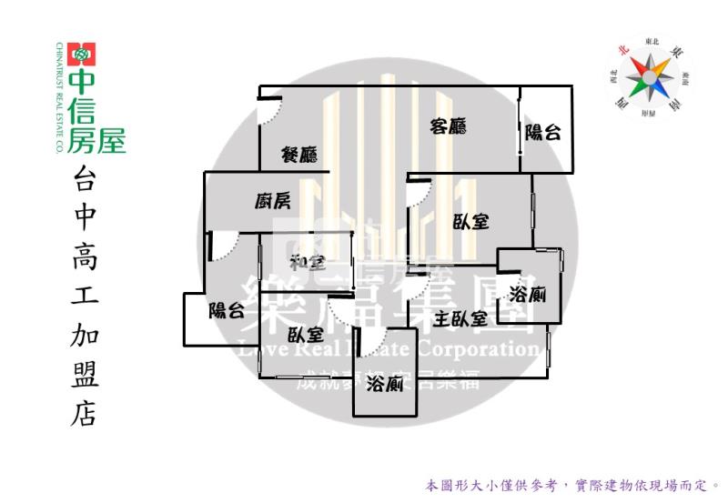 中山醫輕屋齡精裝大3+1房+獨立平車房屋室內格局與周邊環境