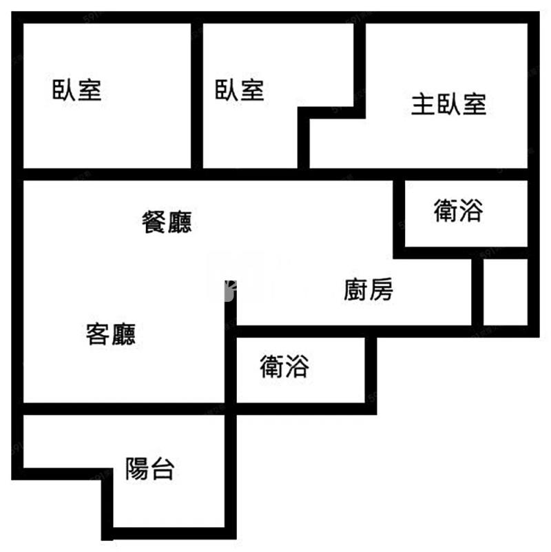 火車站前全新整理三房房屋室內格局與周邊環境
