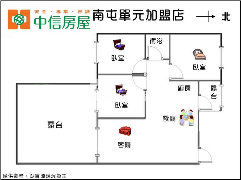 益民商圈典雅美三房房屋室內格局與周邊環境