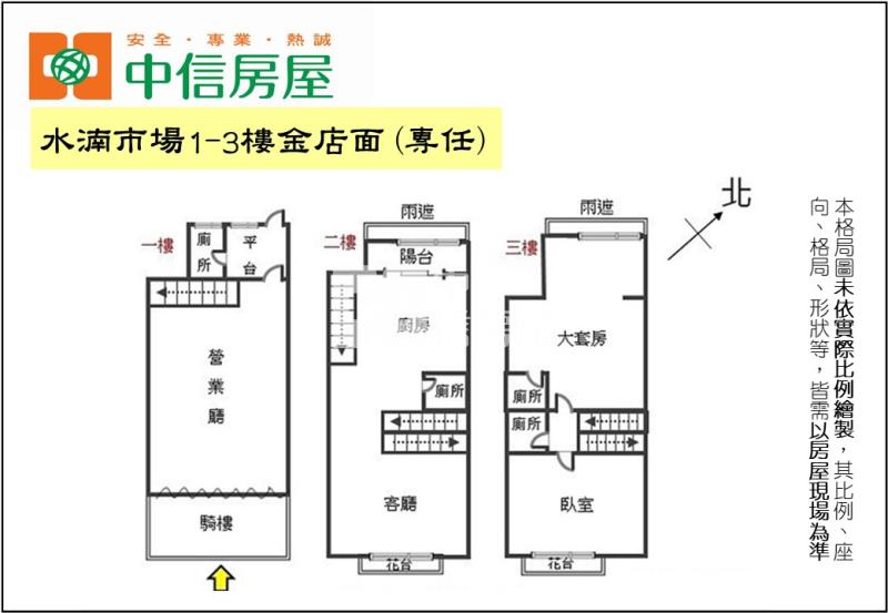 水湳市場1-3樓金店面(專任)房屋室內格局與周邊環境