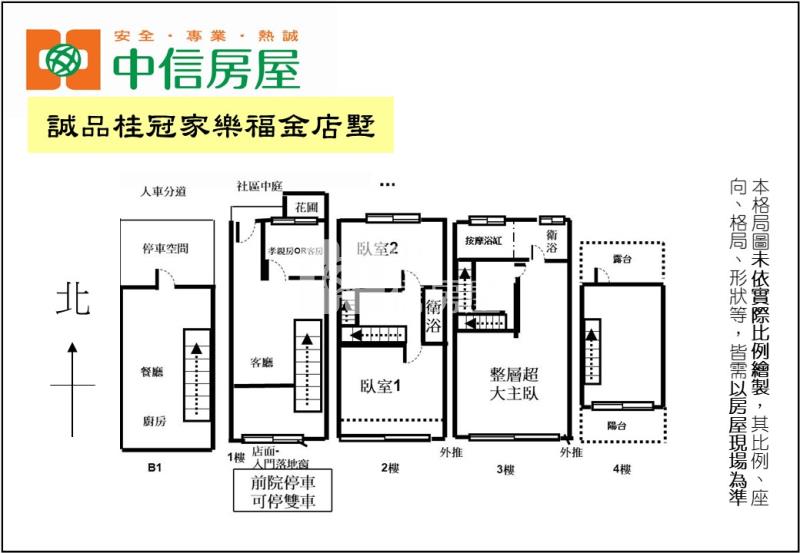 誠品桂冠家樂福金店墅房屋室內格局與周邊環境