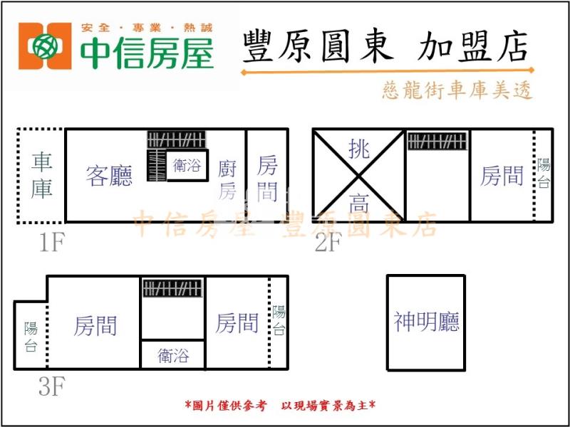 慈龍街車庫美透房屋室內格局與周邊環境