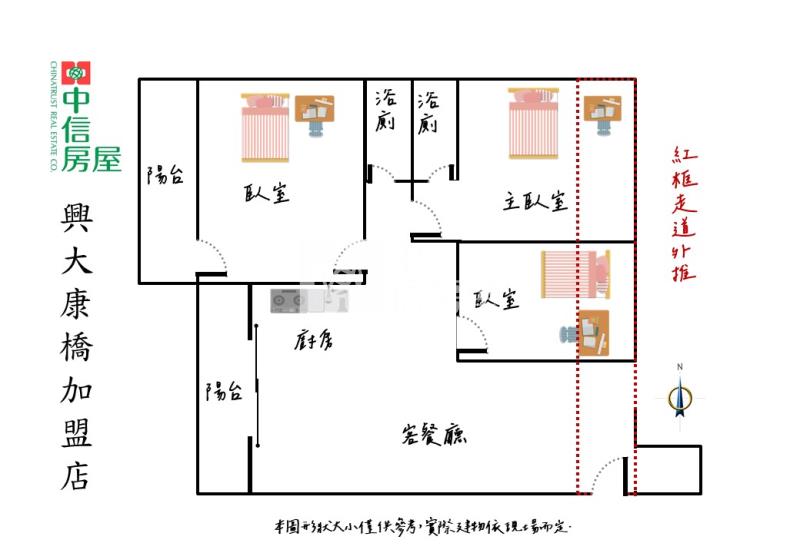 中山路商圈低總價精緻裝潢三房美寓房屋室內格局與周邊環境