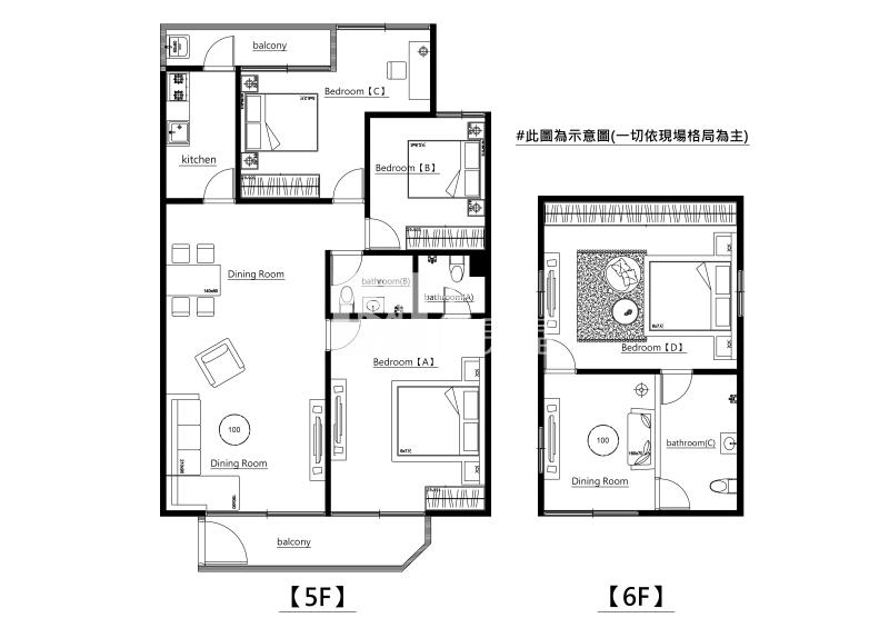 ㊣國圖館•國泰優雅名園5+6樓美寓房屋室內格局與周邊環境